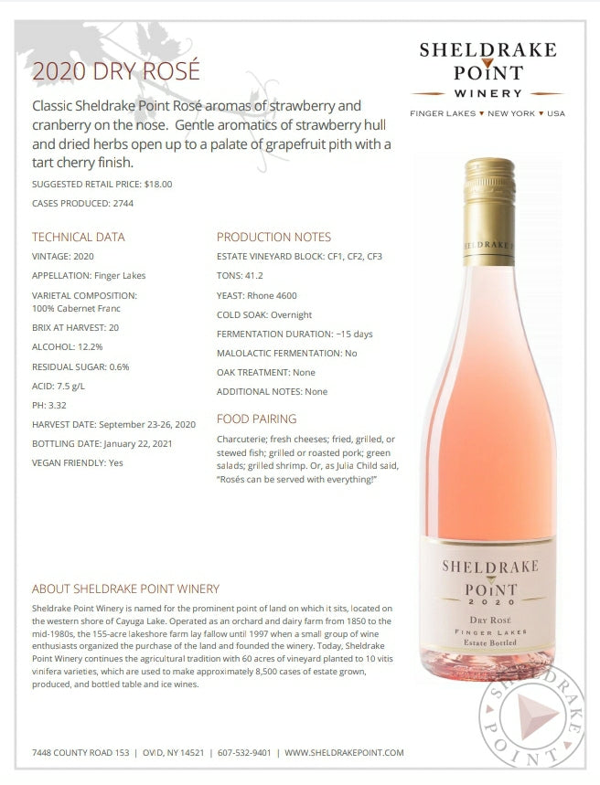 Sheldrake Point Winery, Dry Rose (2020)